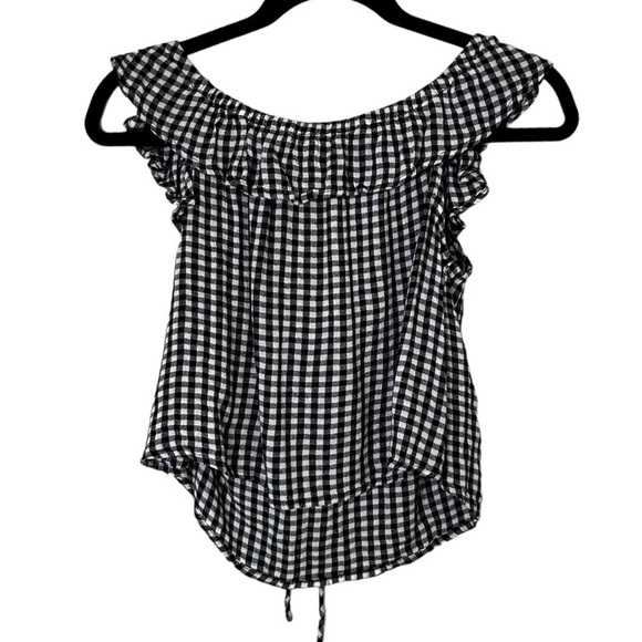 Billabong Peaches Kiss Gingham Off Shoulders Crop Top - Picture 5 of 12